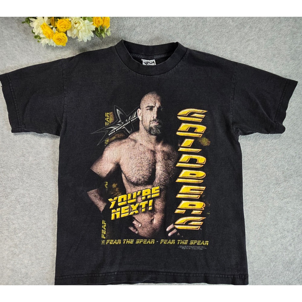 Vintage 90s WCW Bill Goldberg‎ You're Next 1998 Wrestling TShirt Youth Large